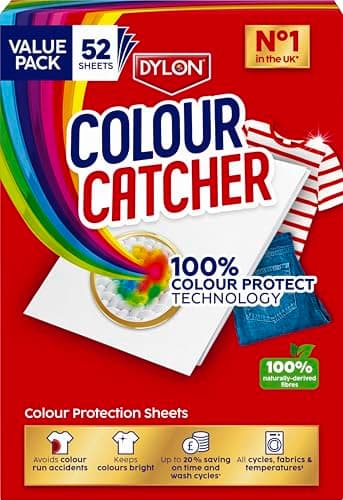 Image of Colour Catcher Protection Sheets (1 pack x 52 sheets), Catcher Sheets for Mixed Colour Washes to Avoid Colour Run Accidents, Made of 100% Naturally-Derived & Biodegradable Fibres