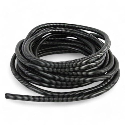 Image of Non-Split Conduit Black Flexible Plastic Cable Tidy Solution Tube Trunking (10.1mm ID - 1m)