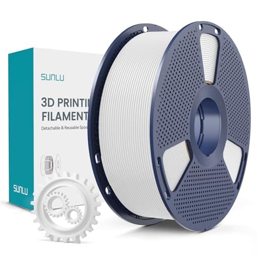 Image of SUNLU PLA+ Filament 1.75mm, Enhanced Durability and High Strength, PLA Plus 3D Printer Filament for 3D FDM Printers, 1kg Spool, pla+ White