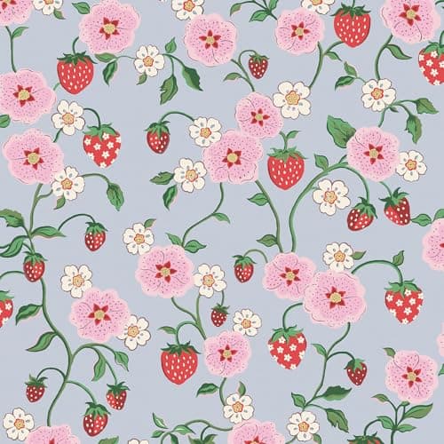 Image of Graham & Brown Cath Kidston Strawberry Summer Floral Wallpaper | Paste The Wall Application | Multi Floral | Eco-Friendly