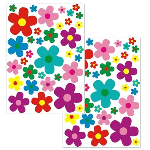 Image of 70Pcs Flower Design Stickers Kit,Vinyl Waterproof Stickers, Decoration on The Surface of an Object, for Bicycles, Scooters,Windows (Color A)