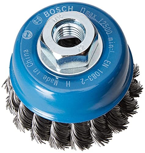 Image of Bosch 1x PRO Steel Longlife Cup Brush, Knotted Wire for Small Angle Grinder and M14 Thread (for Steel, Ø 75 mm, Professional Accessory Small Angle Grinder)