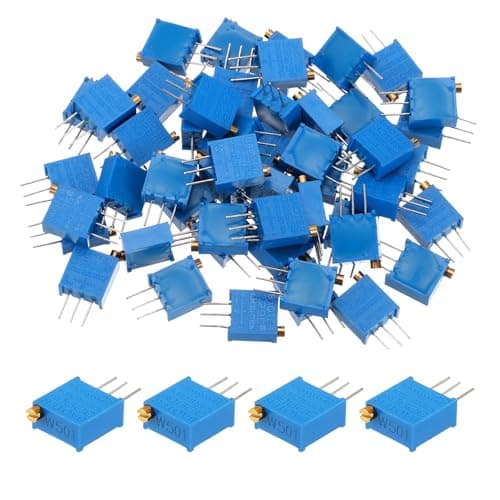 Image of sourcing map 50Pcs 500 Ohm Multiturn Trimmer Potentiometer, 3296W Top Adjustable Variable Resistor High Precision Potentiometer for Precision Circuit Adjustment, DIY Electronics Projects