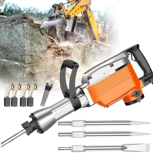 Image of Electric Demolition Hammer - Powerful Concrete Breaker for Heavy-Duty Demolition and Versatile Applications, Ideal Tool for Construction and Renovation Projects