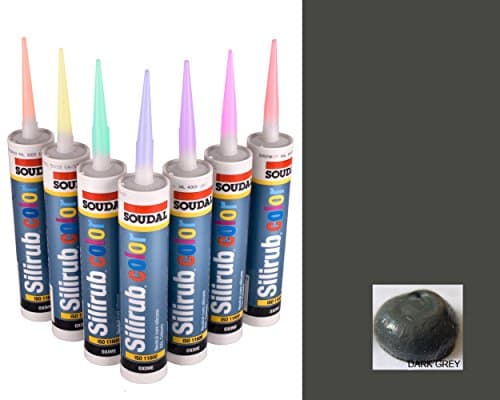Image of Dark Grey Premium Silicone Sealant Soudal Silirub 2, 310ml, bathrooms, kitchens, windows & doors, flooring, roofing