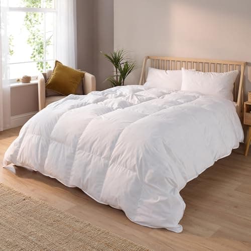 Image of Snuggledown Duck Feather & Down Double Duvet 10.5 Tog - Natural Fill All-Season Quilt with 85% Feather, 15% Down | 230TC Cotton Cover, Box Stitched, UK-Made, Machine Washable (200 x 200cm)