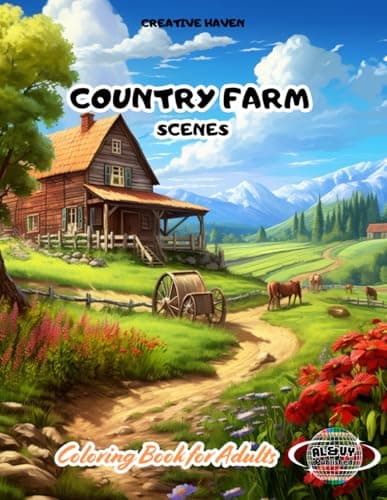Image of Creative Haven Country Farm Scenes Coloring Book for Adults: Wonderful patterns with mystical landscapes of country life. Your unique story in one book.