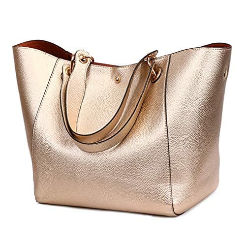 Image of Pahajim PU Leather Waterproof Handbags Clutches Bags Large Bag Ladies Tote Bag Shoulder Bags for Women Bags for Work Shopping Bag(Rose gold)