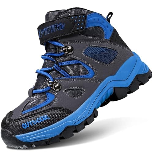 Image of Kids Walking Boots Children's Sturdy Grip, Padded Ankles Strong Outsole, Soft Walking Shoes for Travelling, Blue, 3.5 UK
