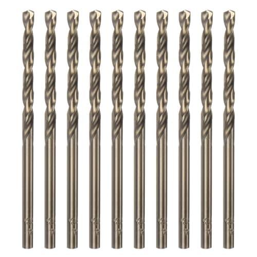 Image of sourcing map 10pcs Cobalt Jobber Drill Bits 3.4mm / 0.134" M35 High Speed Steel HSS Twist Drilling Bit Tool for Stainless Steel Copper Wood Plastic and other Hard Materials