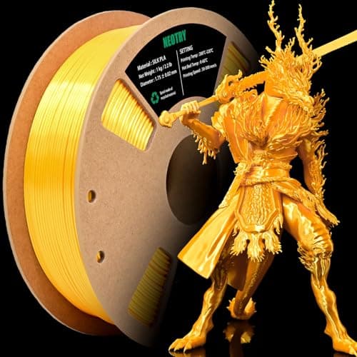 Image of NEOTRY Silk Gold 3D Printer Filament, PLA Filament 1.75mm 1kg Metal Gold, Filament 3D Printing Materials for Most FDM 3D Printer, 3D Filament 1.75mm +/- 0.02, 3D Printer Filament Silk Gold PLA