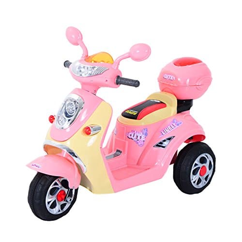 Image of HOMCOM Kids Electric Ride On Toy Car 6V Electric Motorbike with Chargeable Battery Headlight and Music for 3-5 Years - Pink