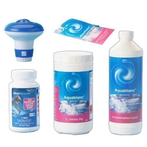Image of Happy Hot Tubs Aquablanc Basic 5 part Starter Kit Free of Chemicals Hot Tub Inflatable Spa
