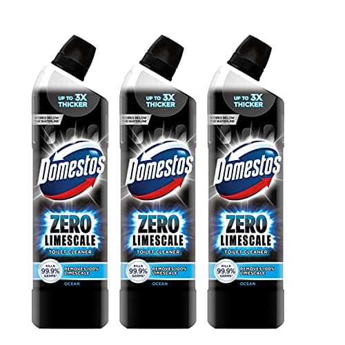 Image of Domestos Zero Limescale Ocean Antibact Toilet Gel, 3 Packs of 750ml, Removes Dirt and Gives Zero LimeScale! Grab it Now to Keep Your Toilet Clean and Fresh!