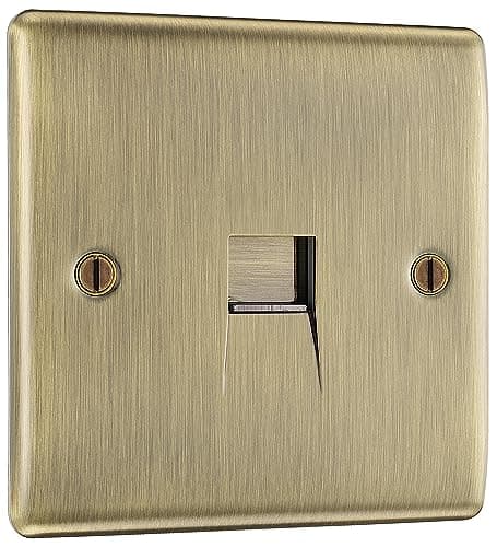 Image of BG Electrical Single Telephone Master Socket, Antique Brass