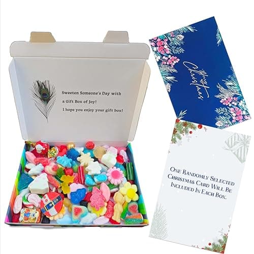 Image of Christmas Sweets gift box Festive Treats Hamper BOX with Retro Sweets ideal Xmas Jelly, Secret Santa,Candy pick and mix Stocking Fillers by SKVDNTRADE8