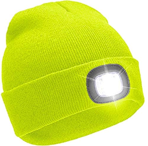 Image of RockJock LED Light Up Mens Adults Hi-Visibility HI VIZ NEON Thermal Beanie Hat