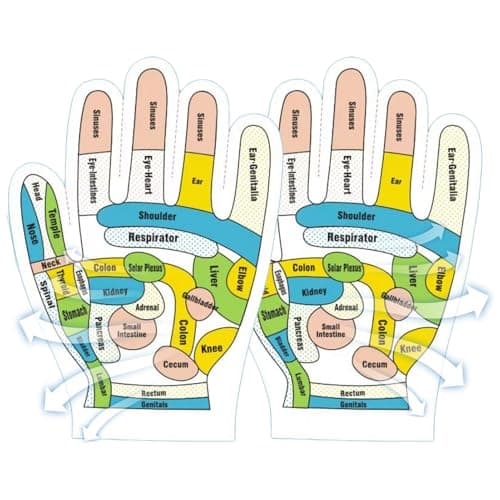 Image of Tutorial Reflexology Gloves - Stamped Mitts English Version Hand Massage | Acupuncture Tools for Beginners | Polyester Tutorials Gloves | Reflexology Tool