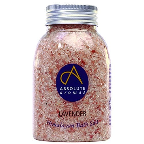 Image of Absolute Aromas Lavender Bath Salts 290g - Natural Pink Himalayan Salt Infused with 100% Pure Lavender French Essential Oil - Relax and soak Tired Muscles