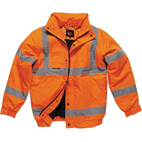 Image of Dickies Hi-Vis Bomber Jacket, Orange, X-Large