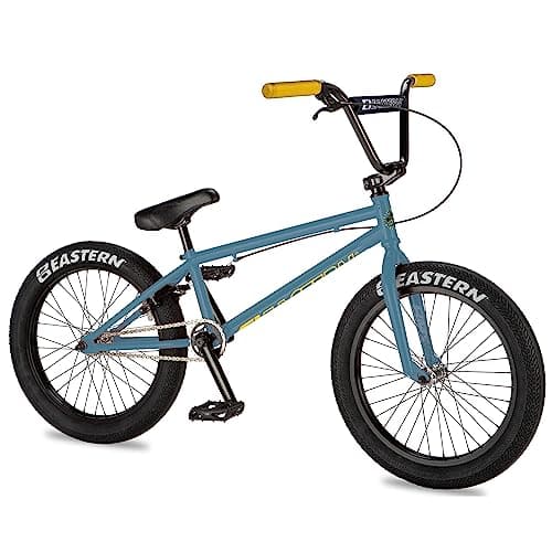Image of Eastern Bikes Wolfdog BMX Bike, 20-Inch, Full Chromoly Frame (Slate Blue & Yellow)