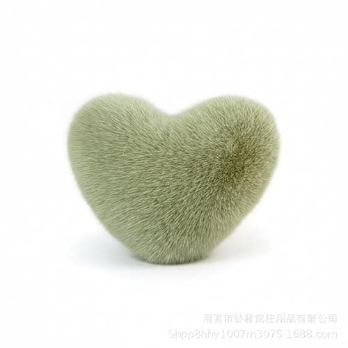 Image of ZGHQHCDRH Luxury Heart-Shaped Plush Throw Pillow with Polyester Cover and Artificial Cotton Fill (Light Green)