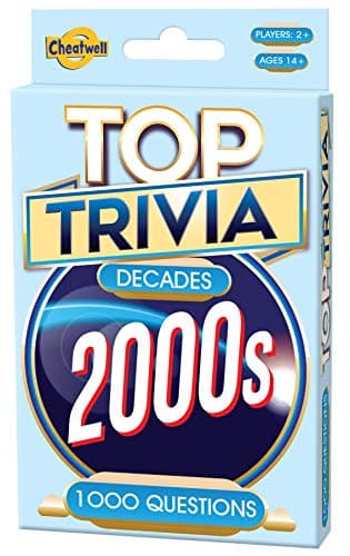 Image of Cheatwell Games Top Trivia 2000's - A Decade of Trivia Travel Pack Card Game - 1000 Quiz Questions - For Ages 14 and up