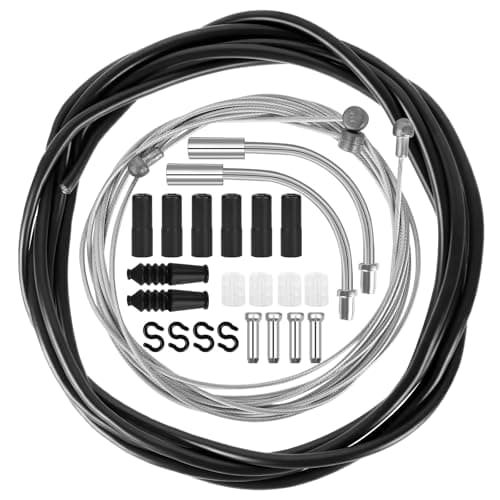 Image of Ainiv Universal Bicycle Brake Cable Kit, Bike Shift Cable and Drive Cables Set with 2 V-Brake Manifold (90 Degrees) for Mountain, Road, Racing, Electric Bicycle