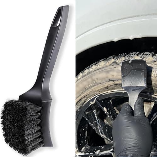 Image of Professional Grade Wheel Detailing Brush - Multi-Head Design for Alloy Rims, Tires & Wheel Wells, Easy Dirt Removal Bristles with Anti-Splash Handle
