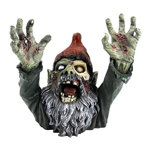 Image of Design Toscano CL6565 Zombie Gnombie Gothic Decor Garden Gnome Graveyard Statue, 28 cm, Polyresin, Full Color