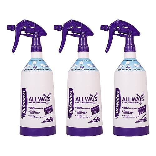 Image of Defenders® All Ways Home & Garden Sprayer Bottle – 3 x 1 Litre | Multi-Purpose Continuous Spray | Adjustable Nozzle | Works Upside Down | Indoor & Outdoor Use