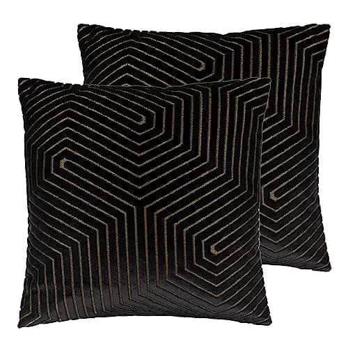 Image of Paoletti Evoke Cut Velvet Polyester Filled Cushion - Twin Pack