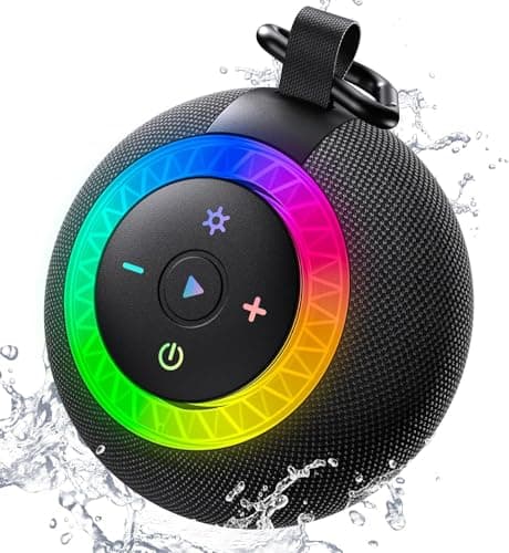 Image of UOHHBOE Bluetooth Shower Speaker, 24H Playtime, IPX7 Waterproof and Dustproof, Portable Wireless Bluetooth Speakers With Lights, 20W Clear Sound, Wireless Stereo Pairing for Home, Outdoors(C06)