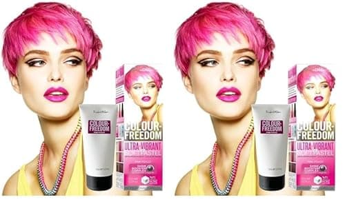 Image of Knight & Wilson Colour-Freedom 150ml Pink Pizazz Semi-Permanent Hair Colour - Ultra-Vibrant Vegan Friendly Colour Mask with Shine Booster Complex - Ammonia Free Colour Lasts Up To 6-10 Washes