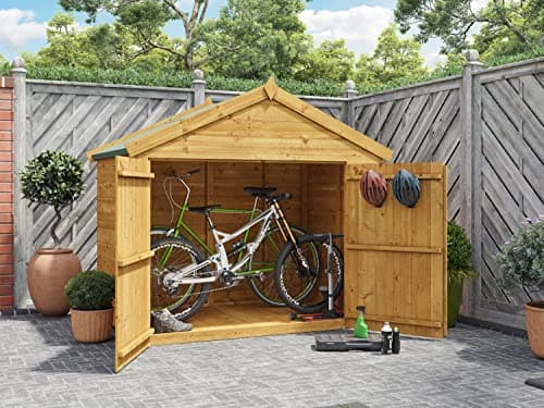 Image of BillyOh 4x6 Tongue & Groove Wooden Apex Bike Log Tool Storage Double Door Roof Felt Store Shed 4ft x 6ft