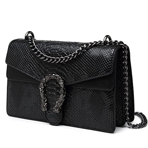 Image of Travistar PU Leather Cross Body Bags for Women - Small Black Designer Side Bags with Chain