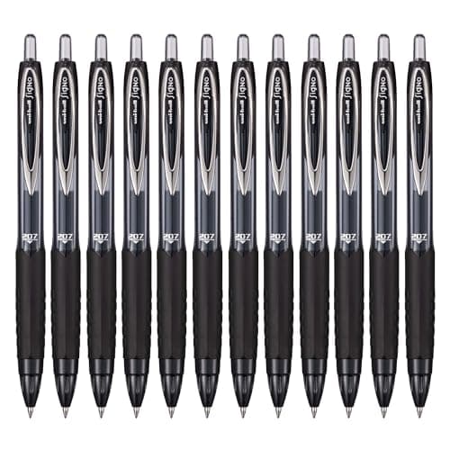 Image of Uni-Ball Rollerball Gel Ink Signo UMN-207E Black 0.7mm Box 12 pcs