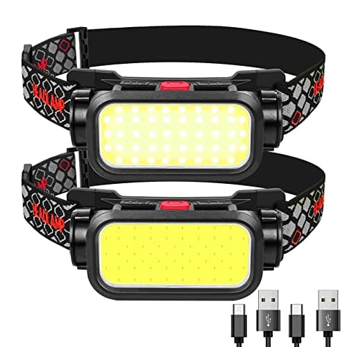 Image of Head Torch Rechargeable, super Bright 8000 Lumen Wide Beam LED Hand Tools, Lightweight Head Light, Headlamp with 4 Modes Light Bar, Waterproof Head Torch for Outdoor/Camping/Fishing [Energy Class A+]