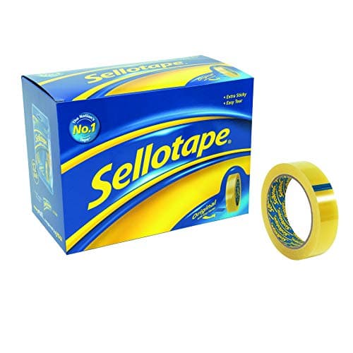 Image of Sellotape Original Golden Tape, Extra Sticky & Easy Tear, Large, 24mm x 66m , Pack of 12