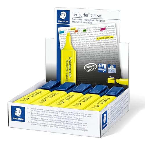 Image of STAEDTLER 364-1 Textsurfer Classic Highlighter - Yellow (Box of 10)