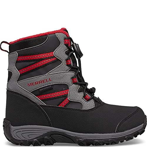 Image of Merrell Kids Outback Snow Boot Waterproof, Black/Grey/Red, 11