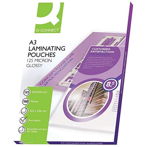 Image of Q-Connect A3 Laminating Pouch 125 Micron (Pack of 25) KF04128