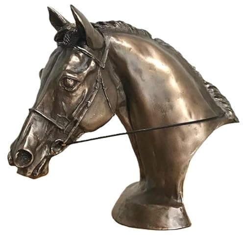 Image of Animal Crackers Horse Eventer Head sculpture in solid Cold Cast Bronze, designed by Harriet Glen, super quality home decoration and great horse lover gift