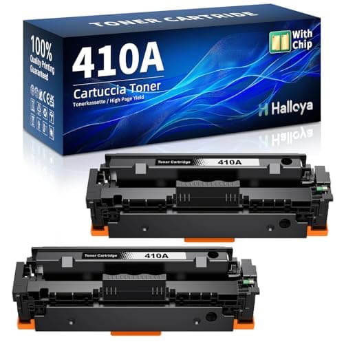 Image of Halloya 410A Compatible Toner Cartridges Replacement for HP CF410A 410X CF410X for Color LaserJet Pro M477fdw M477fnw M477fdn M452nw M377dw M452dn M452dw M477dw M477nw (2BK)