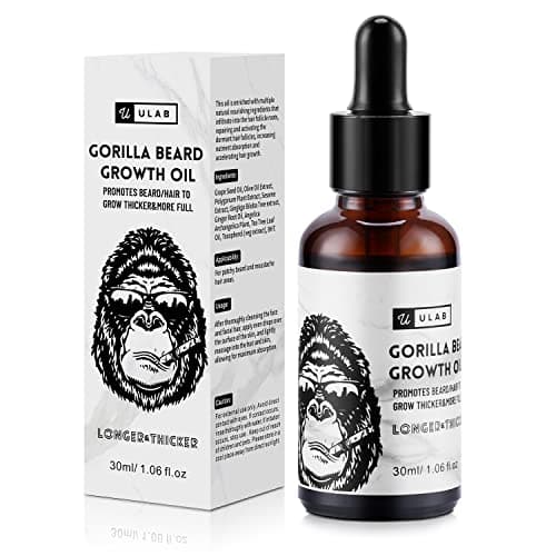 Image of uLab Gorilla Beard Oil for Hair Growth, Mens Natural Daily Hair Growth Oil Formula for Beards and Facial Hair, 30ml
