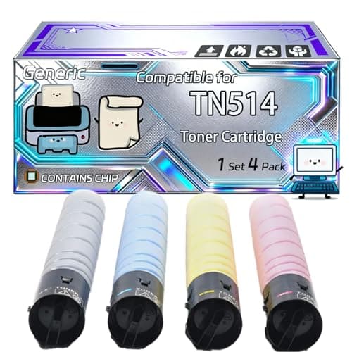 Image of Compatible for Konica Minolta TN514 TN-514 Toner Cartridge Bizhub C658 C458 C558 Printers, With Chip, 28000 Pages, Vibrant Colours (4-Pack BK/C/M/Y)