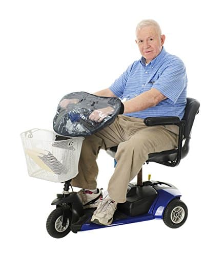 Image of Aidapt Mobility Scooter Panel/Tiller Cover. Waterproof Clear PVC for Visibility in use, Protects Scooter Controls, Easy to Fit, Keep Hands Warm, Universal Sizing, Elderly, Elasticated Skirt