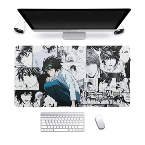 Image of Xinchangda Death Note Mouse Pad Anime L Light Yagami Ryuuku Anti-slip Rubber Mat Mouse Pad 80x30CM Suitable for Desktop PC Laptop Office