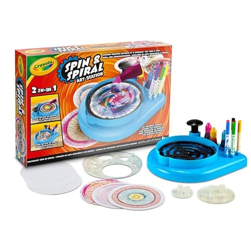 Image of CRAYOLA Spin & Spiral Art Station, Spin Art Machine, Arts & Crafts for Kids Ages 6, 7, 8, 9