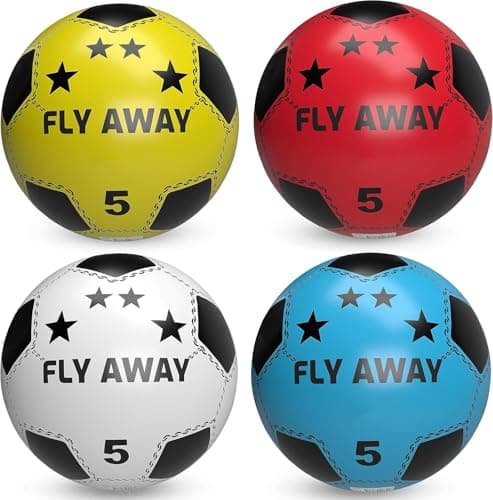 Image of Soccer Shoot PVC football (Pack of 6) toy ball For Kids (Deflated) Lightweight Adjustable Inflatable for Indoor Outdoor Play Beach, Home, Birthday, School & Parties Assorted Colors